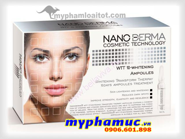 Tinh Chất Serum Làm trắng và tái tạo da-NANODERMA WTT 10-WHITENING TRANSFORM AMPOULES